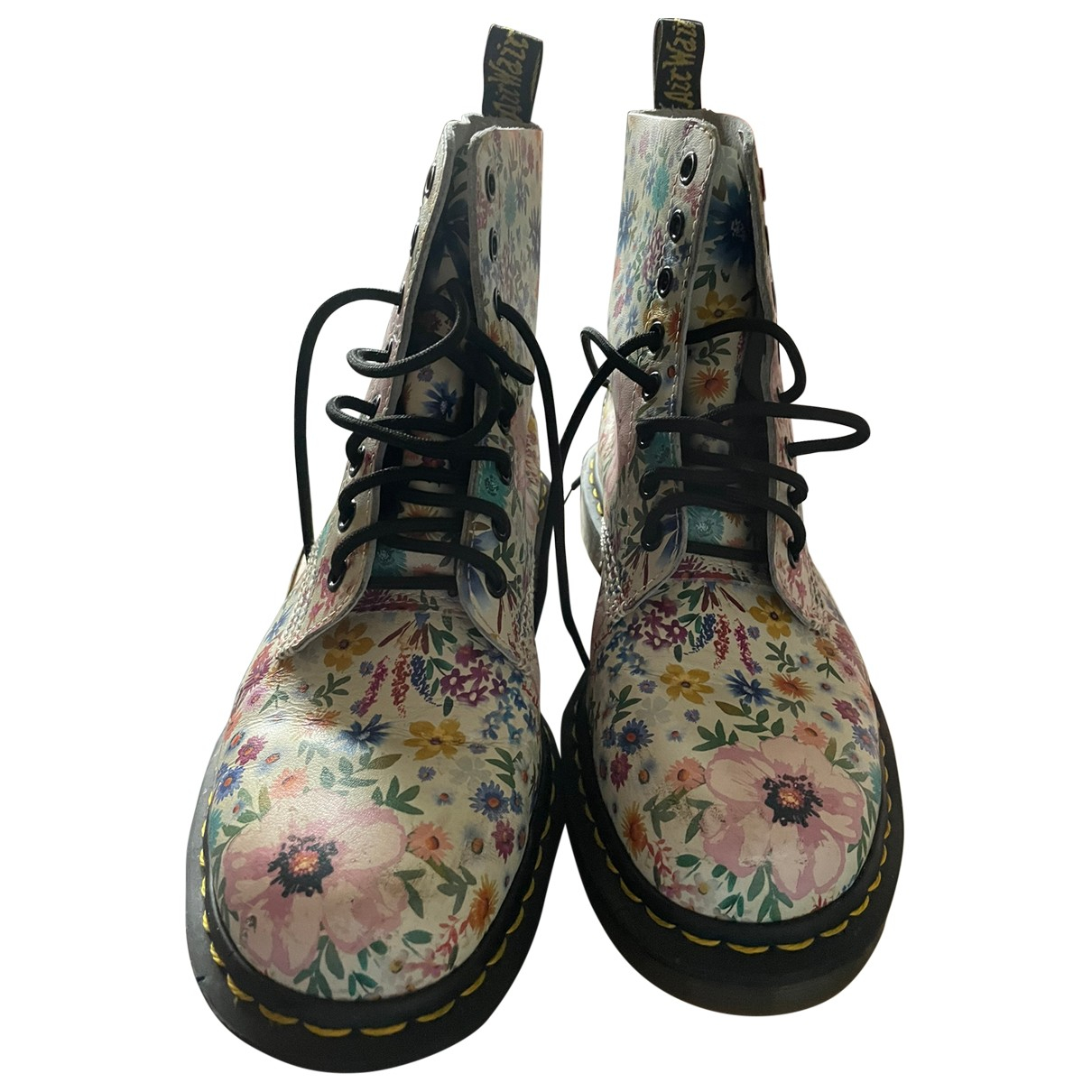 Leather ankle boots Dr. Martens White 